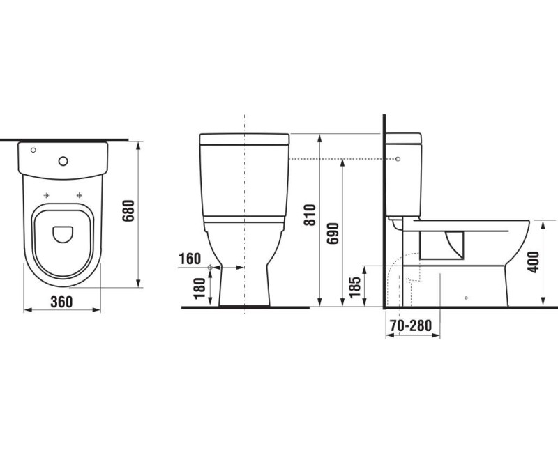 Промывочный бачок Jika Mio, привод снизу, белый