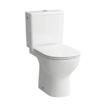 Tualetes pods Laufen Lua Essential Rimless, ar SC vāku 360x650 mm, horizontals izvads, pievads no apakšas, balts 