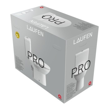 Унитаз Laufen Pro Classic, 360х670 мм, с крышкой SC Slim, выпуск горизонтальный, вход сбоку, белый