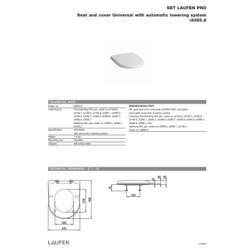 Крышка для унитаза  Laufen Pro/Mio, QR/SC, белая