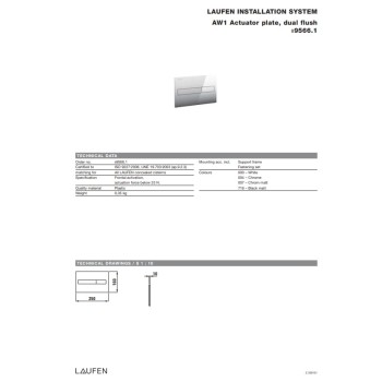 Кнопка монтажной рамы Laufen LIS AW1 duo, 250х160 мм, черная