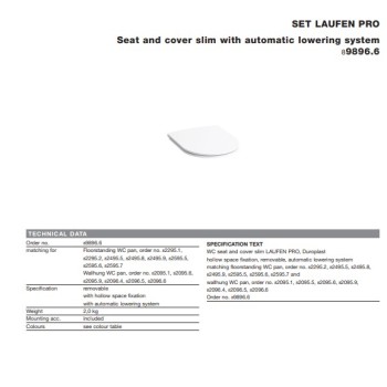 Крышка для унитаза  Laufen Pro Slim, SC, белый