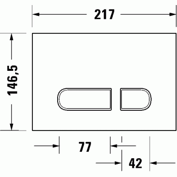 Poga iebūvējamam rāmim Duravit DuraSystem®  A1, 217 x 147 mm, matēts melns