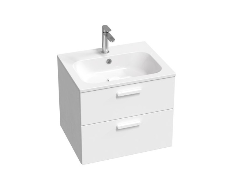 Шкаф для ванной комнаты Ravak SD 600 Chrome II (Без Раковины) белые ручки