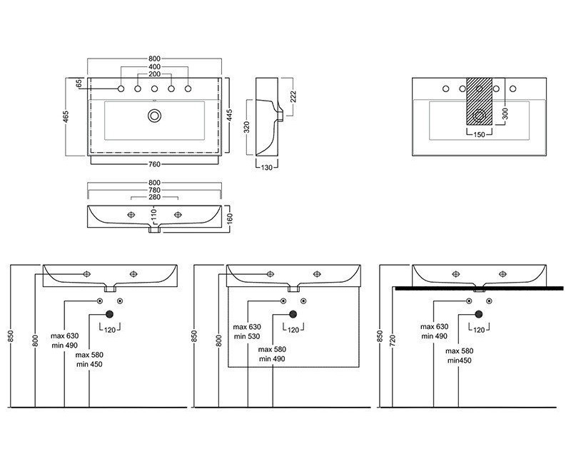 Vannas istabas izlietne Hatria Lavabo 50x46.5cm, Balta