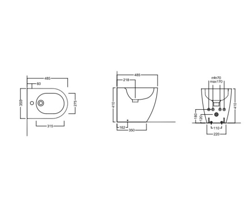Биде Hatria FUSION PURE VORTEX® Белый Y0U601