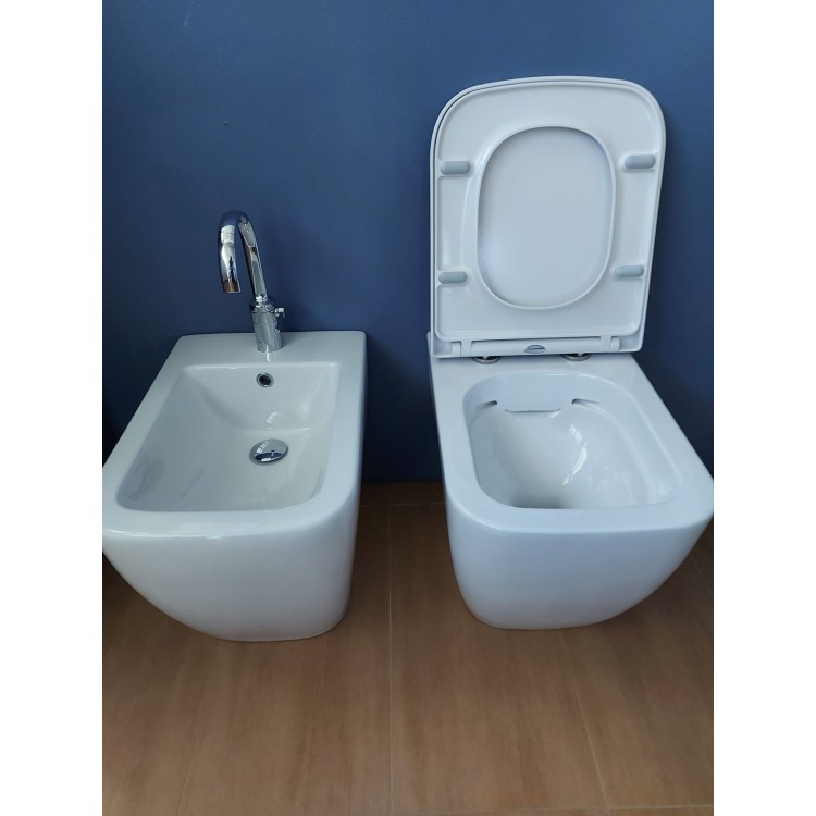 Piekaramais Tualetes pods Hatria BIANCA PURE RIM® Balts bez vāka Y3AK01 Piekaramais Tualetes pods Hatria BIANCA PURE RIM® Balts bez vāka Y3AK01