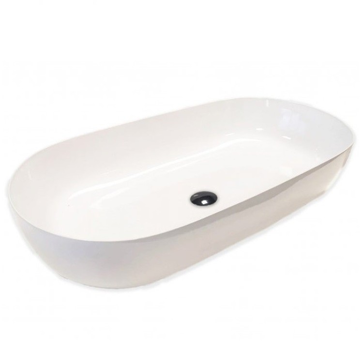 Vannas istabas izlietne Hatria Lavabo 21:00 S uz virsmas 75x38cm Y8AL01, Balta Vannas istabas izlietne Hatria Lavabo 21:00 S uz virsmas 75x38cm Y8AL01, Balta