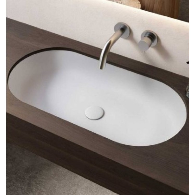 Vannas istabas izlietne Hatria Lavabo 21:15 S pabūvējamā, 75x38cm bez pārplūdes balta Y8AR01 Vannas istabas izlietne Hatria Lavabo 21:15 S pabūvējamā, 75x38cm bez pārplūdes balta Y8AR01