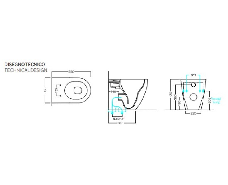 Tualetes pods Hatria CENTRICA PURE VORTEX® Rimfree bez vāka AVORIO Y9DC12