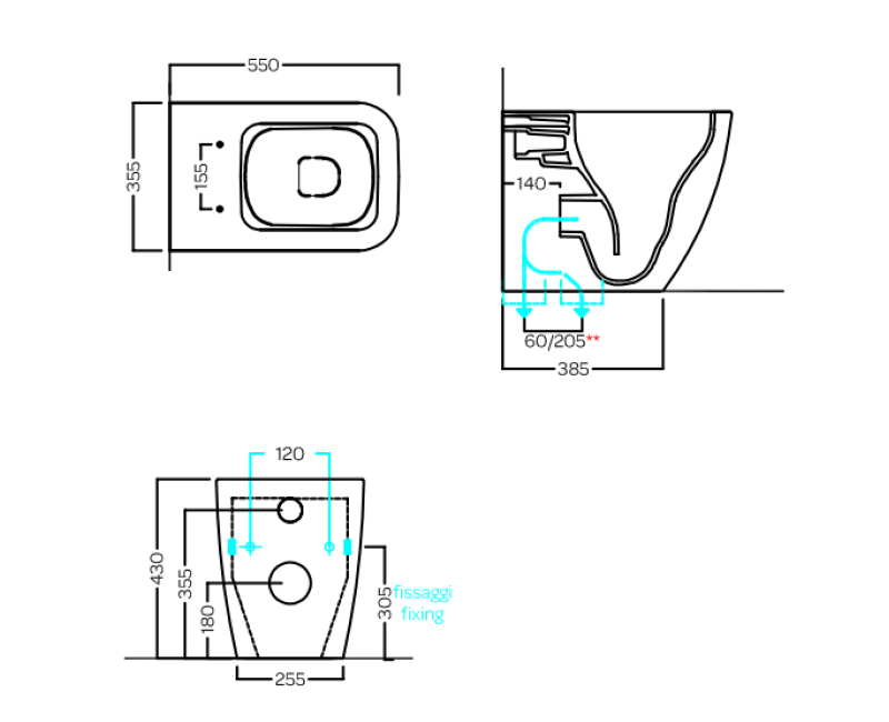 Унитаз Hatria TECNA PURE VORTEX® (без бачка) Белый Y9DH01
