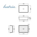 Раковина для ванной Hatria Lavabo 11:15 S встраиваемая, 50x38см без перелива, белая YXSQ01