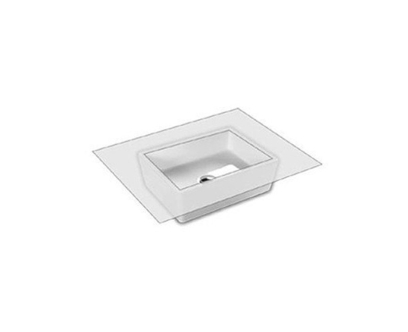 Раковина для ванной Hatria Lavabo 11:15 S встраиваемая, 50x38см без перелива, белая YXSQ01