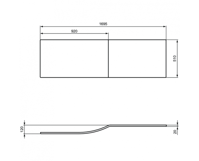 Панель для ванны Ideal Standard Connect Air, 170 см, передняя, белая E108401