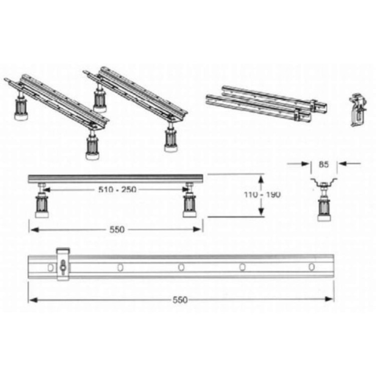 Vannas kājas Ideal Standard 55 cm K727467 Vannas kājas Ideal Standard 55 cm K727467