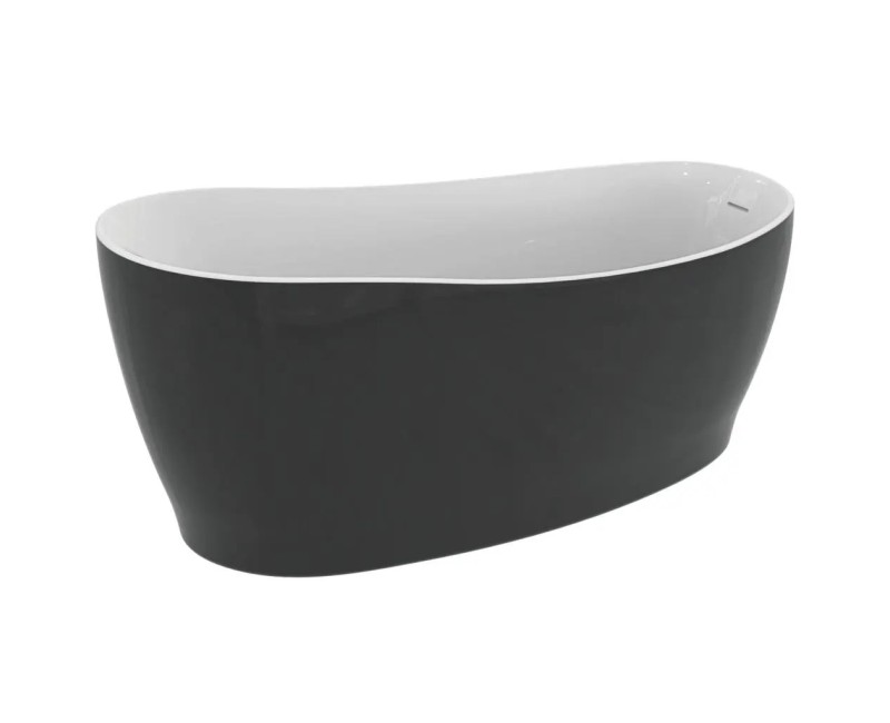 Brīvi stāvoša Vanna Ideal Standard Around, 180x85 cm, lietā akrila, matēti balta/melna K8715V2