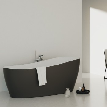 Brīvi stāvoša Vanna Ideal Standard Around, 180x85 cm, lietā akrila, matēti balta/melna K8715V2