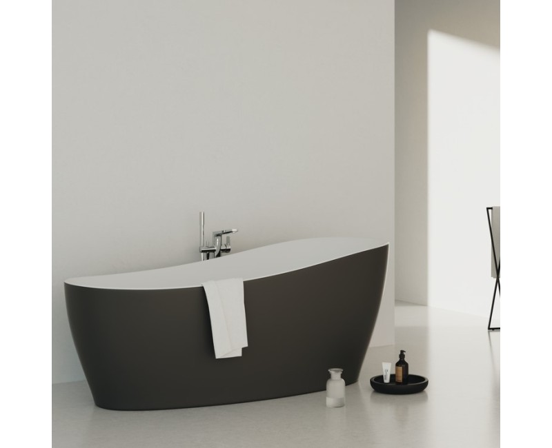 Brīvi stāvoša Vanna Ideal Standard Around, 180x85 cm, lietā akrila, matēti balta/melna K8715V2