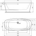 Brīvi stāvoša Vanna Ideal Standard Dea, 180x80 cm, lietā akrila, matēti balta/melna K8721V3