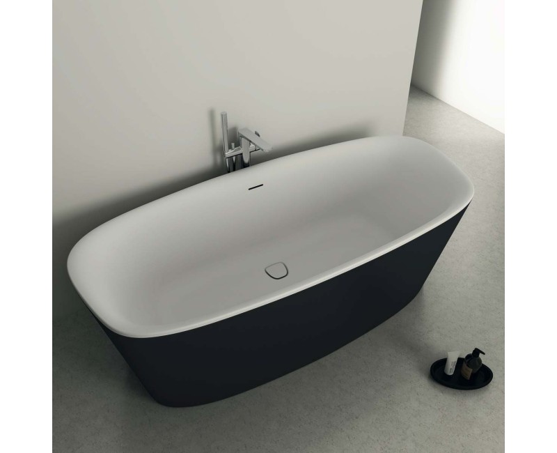 Свободностоящая ванна Ideal Standard Dea, 180x80 см, литой акрил, матовая белая/черная K8721V3