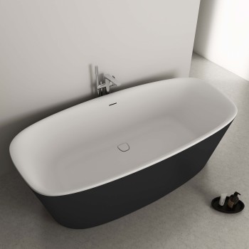 Свободностоящая ванна Ideal Standard Dea, 190x90 см, литой акрил, матовая белая/черная K8722V3