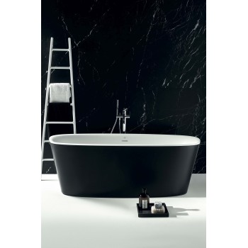 Свободностоящая ванна Ideal Standard Tonic II, 180x80 см, литой акрил, матовая белая/черная K8726V3