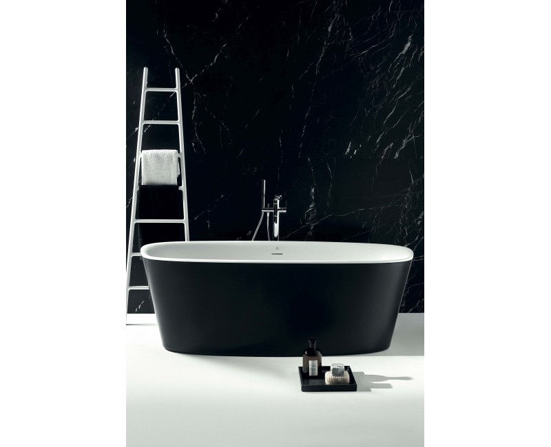 Свободностоящая ванна Ideal Standard Tonic II, 180x80 см, литой акрил, матовая белая/черная K8726V3