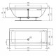 Vanna Ideal Standard Connect Air, 180x80 cm, akrila, matēti balta R0296V1 Vanna Ideal Standard Connect Air, 180x80 cm, akrila, matēti balta R0296V1