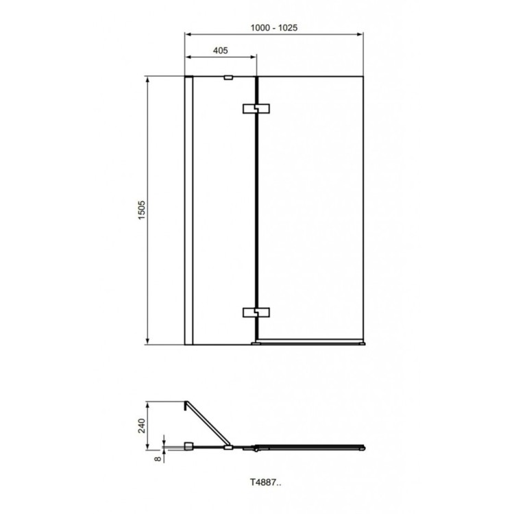 Vannas siena Ideal Standard i.Life, 100 cm, kreisā puse, divdaļīga, sudrabs/dzidrs stikls T4887EO Vannas siena Ideal Standard i.Life, 100 cm, kreisā puse, divdaļīga, sudrabs/dzidrs stikls T4887EO