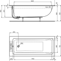Vanna Ideal Standard La Dolce Vita, 170x75 cm, akrila, balta T540301