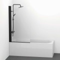 Шторка для ванны Ideal Standard Connect 2, 80x140 см, чёрная/прозрачное стекло T9923V3