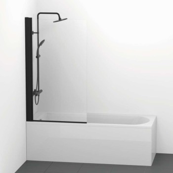 Vannas siena Ideal Standard Connect 2, 80x140 cm, melna/caurspīdīgs stikls T9923V3