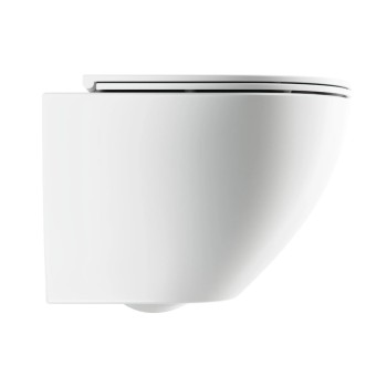 Piekaramais tualetes pods Omnires OTTAWA COMFORT Rimless ar Soft Close vāku, balts matēts