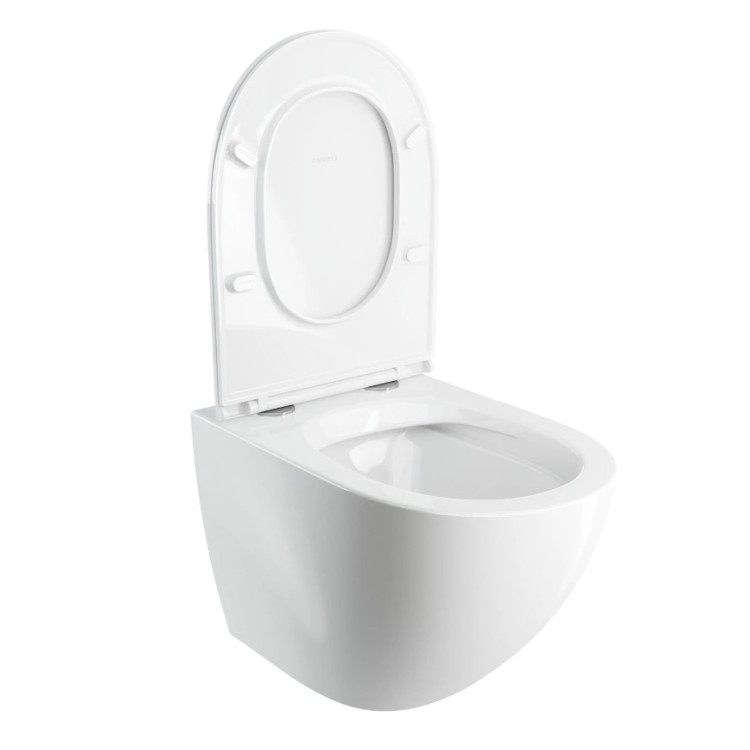 Унитаз подвесной Omnires OTTAWA COMFORT Rimfree с крышкой Soft Close, белый глянцевый