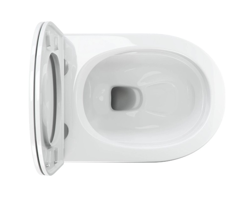 Унитаз подвесной Omnires OTTAWA COMFORT Rimfree с крышкой Soft Close, белый глянцевый