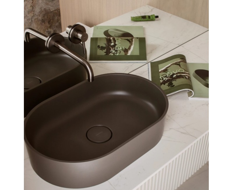 Раковина для ванной комнаты Omnires OVO M+ 55 x 36см серая