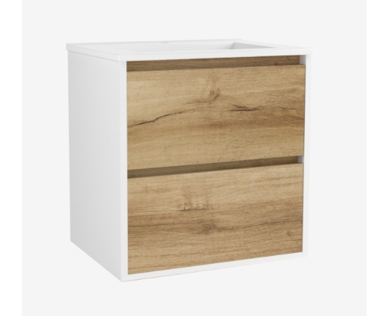 Шкафчик под раковиной OZE BIRDIE (без раковины) 600мм Белый / Дуб Золотой
