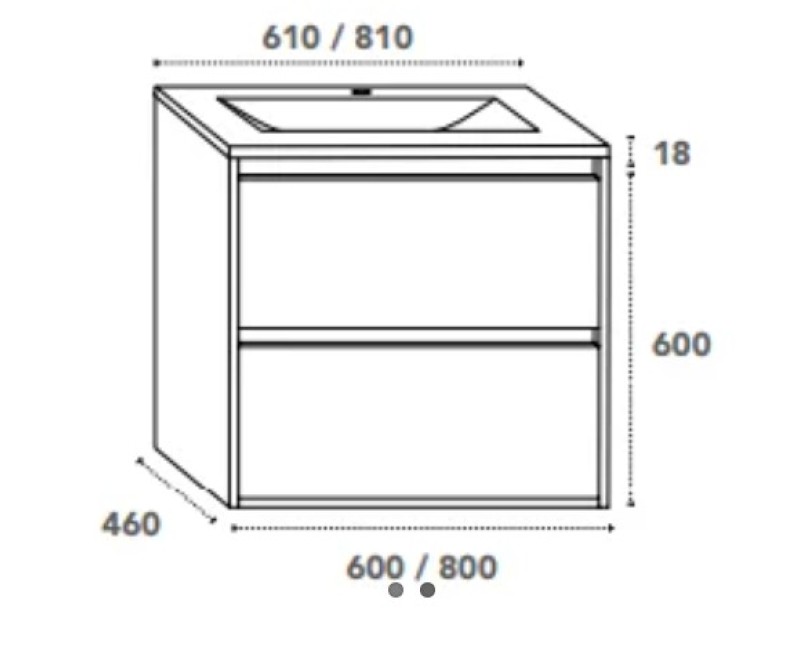 Vannas istabas skapītis OZE BIRDIE (bez izlietnes) 600mm Melns / Golden Oak