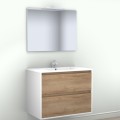 Шкафчик под раковиной OZE BIRDIE (без раковины) 600мм Белый / Дуб Золотой