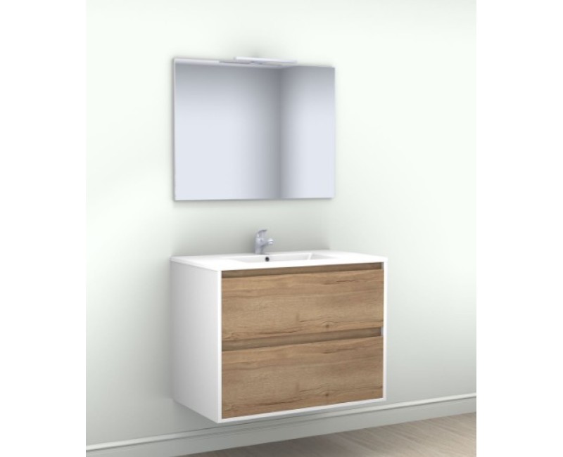 Шкафчик под раковиной OZE BIRDIE (без раковины) 600мм Белый / Дуб Золотой