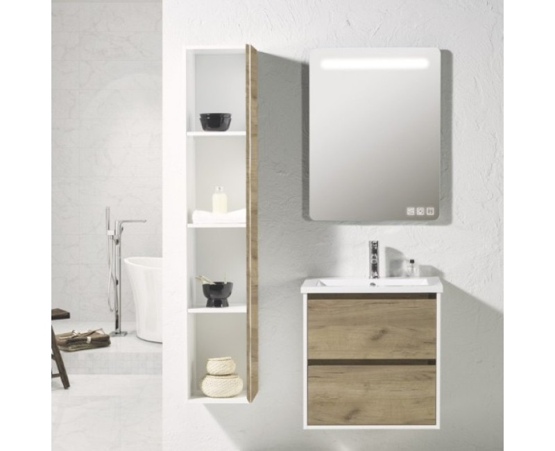 Vannas istabas skapītis OZE BIRDIE (bez izlietnes) 800mm Balts / Golden Oak