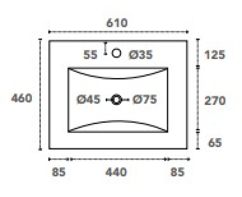 Мойка для шкафа OZE Ceres 600мм Черный