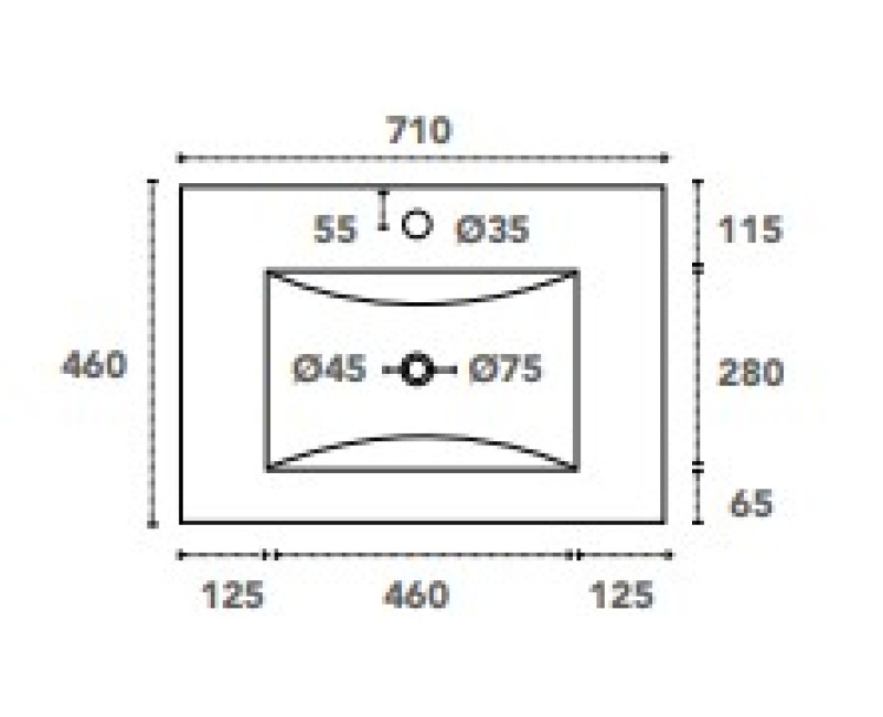 Мойка для шкафа OZE Ceres 700мм Белый