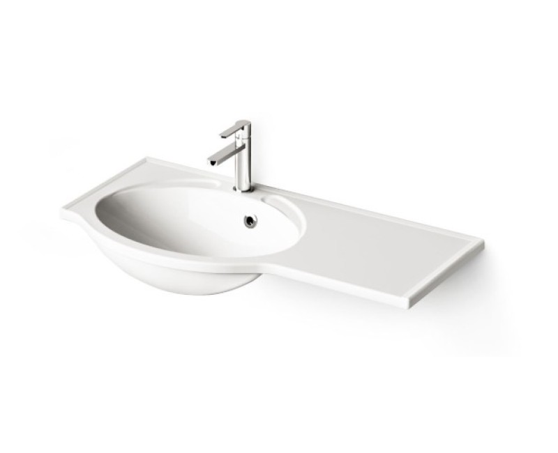 Раковина PAA Delta Каменная массаа 900х460мм, с правым удлинением Белый