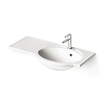 Izlietne PAA Delta Akmens masas 900x460mm, ar kreiso pagarinājumu Balta