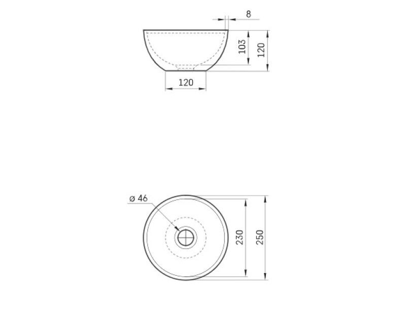 Раковина PAA DO SilkStone Ø 250мм матовый серый