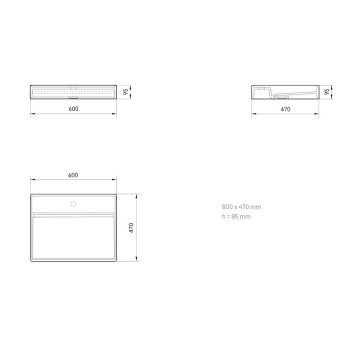 Izlietne PAA INFINITY SilkStone 800x470mm Matte Grey