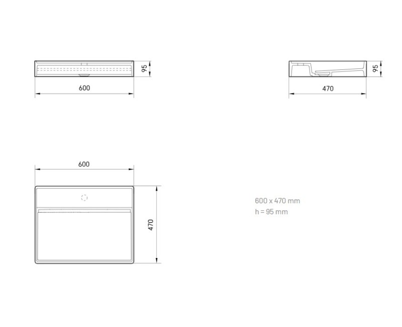 Izlietne PAA INFINITY SilkStone 800x470mm Matte Grey