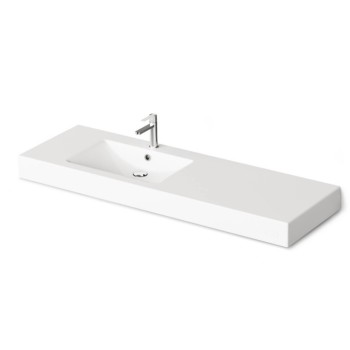 Izlietne PAA LONG STEP Akmens masas 1500x490mm, Kreisā ar labo pagarinājumu Balta