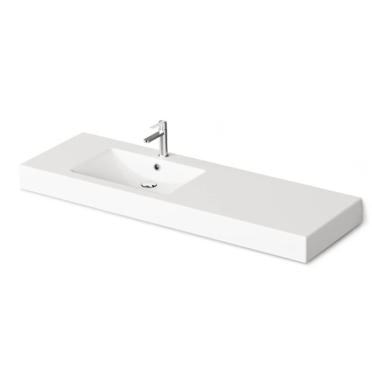 Izlietne PAA LONG STEP Akmens masas 1500x490mm, Kreisā ar labo pagarinājumu Balta Izlietne PAA LONG STEP Akmens masas 1500x490mm, Kreisā ar labo pagarinājumu Balta